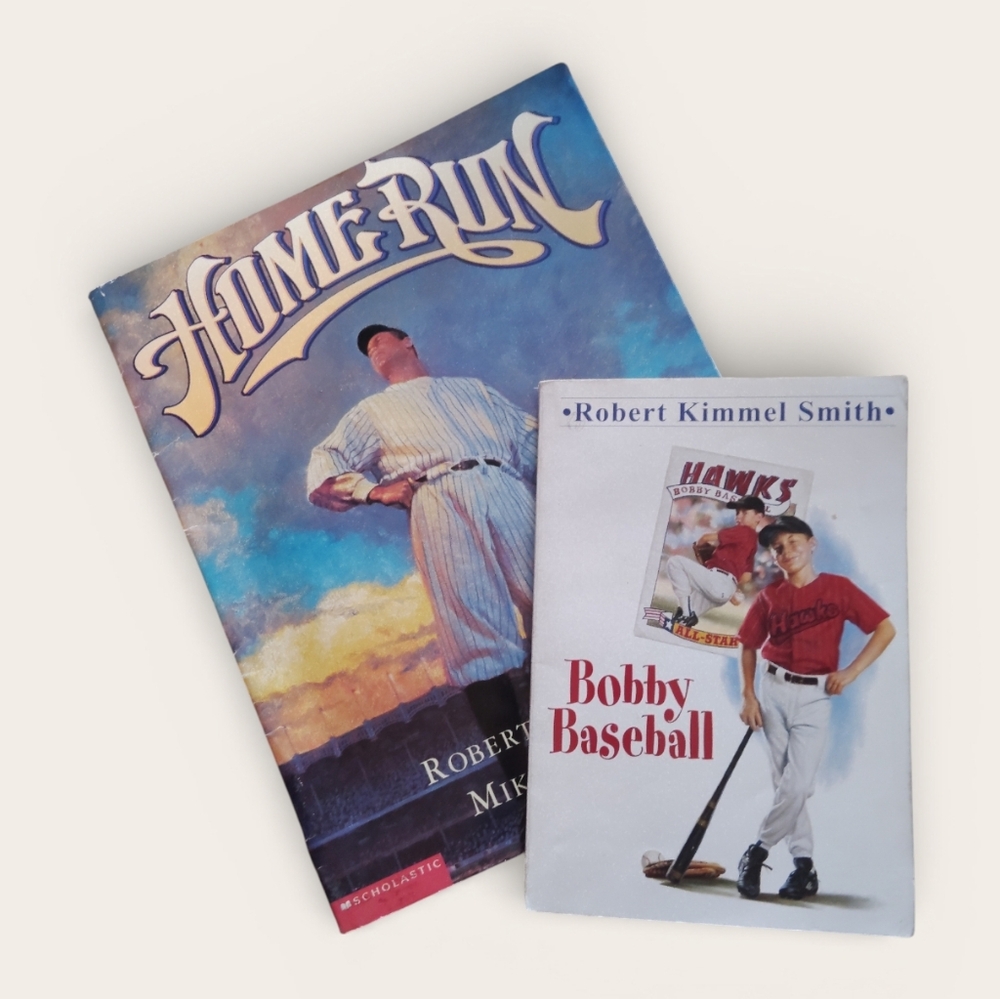 Two Vintage Kids Baseball Books Babe Ruth & Bobby Baseball
